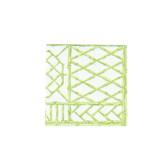 Caspari Cocktail Napkin/ Bamboo Screen Moss Green