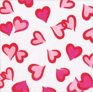 Caspari Cocktail Napkin/ Heartfelt