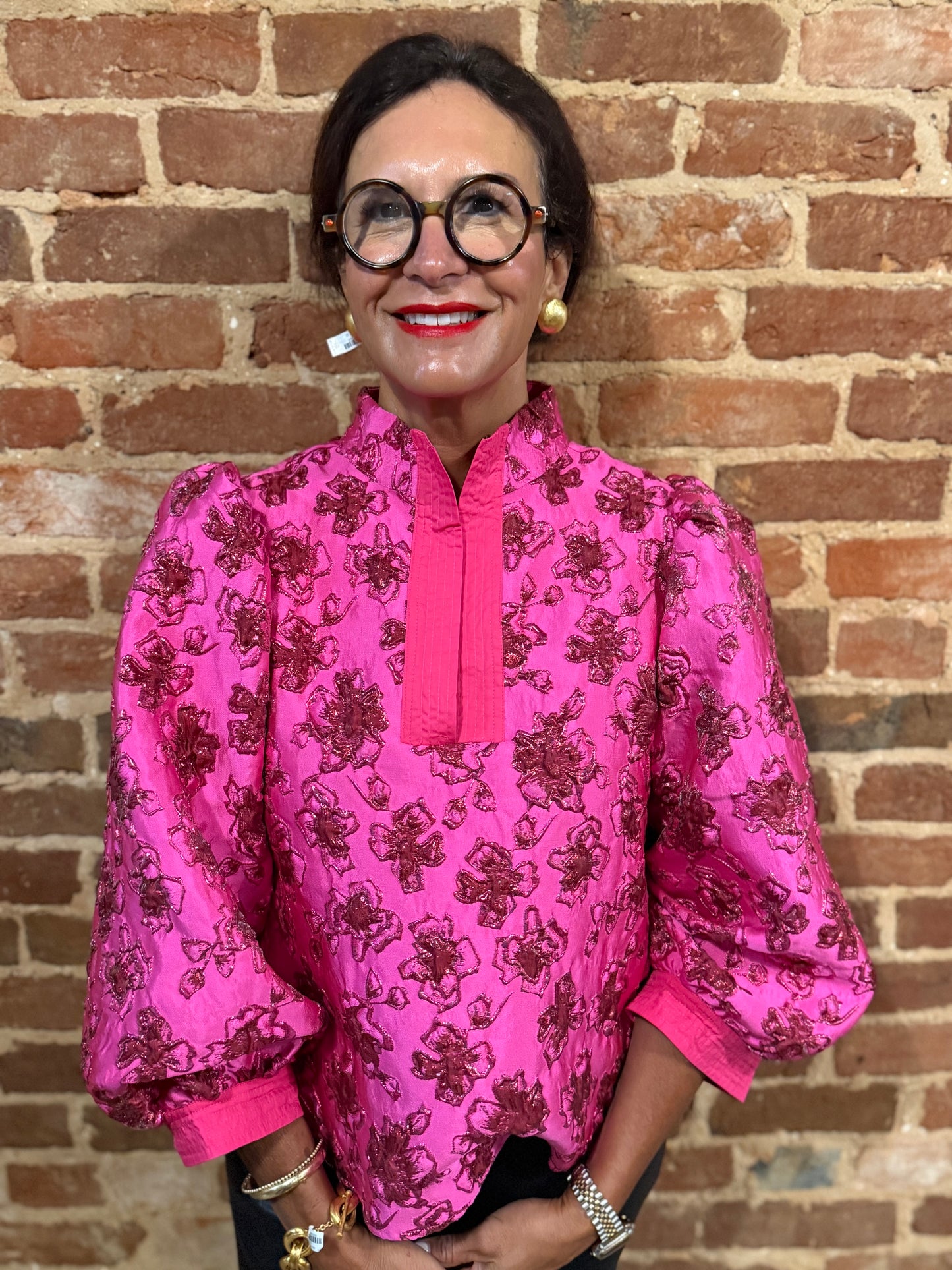 Jacquard Hot Pink Top