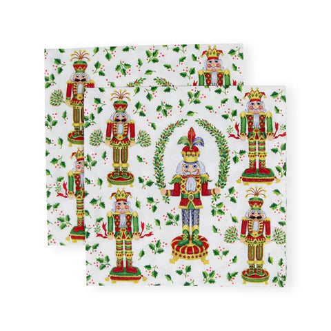 Seasonal Caspari Cocktail Napkins Nutcracker Christmas