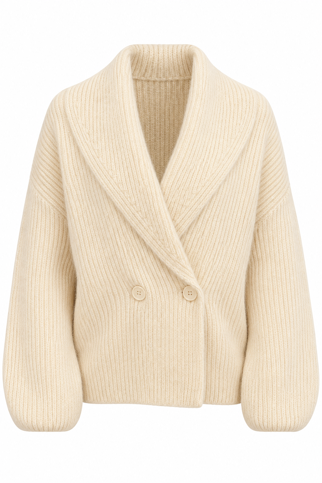 Ivory Chunky Knit Wrap Caradign