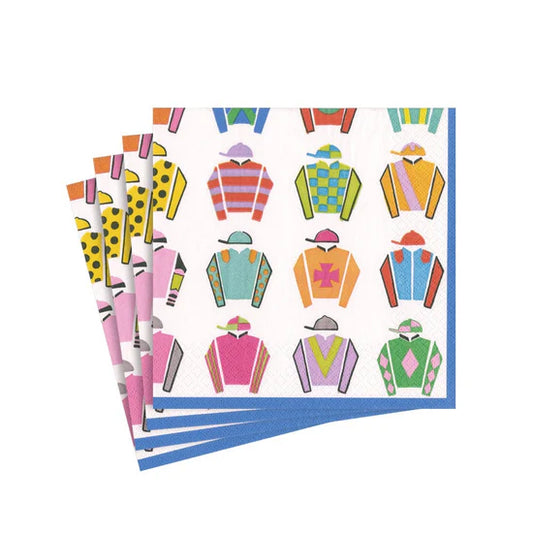 Caspari Cocktail Napkin/ SV Jockey Silks