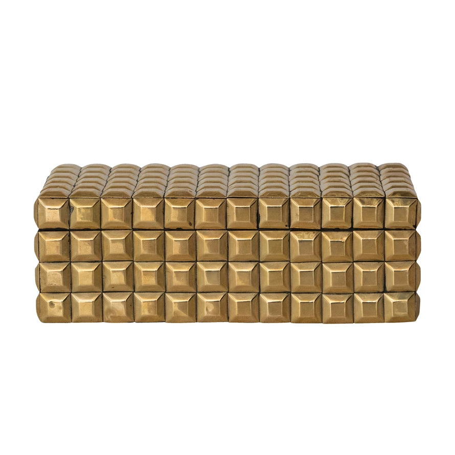 Gold Finish MDF & Brass Studded Box