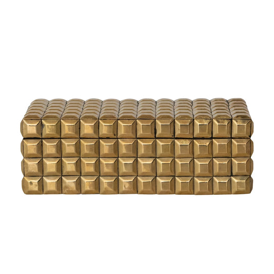 Gold Finish MDF & Brass Studded Box