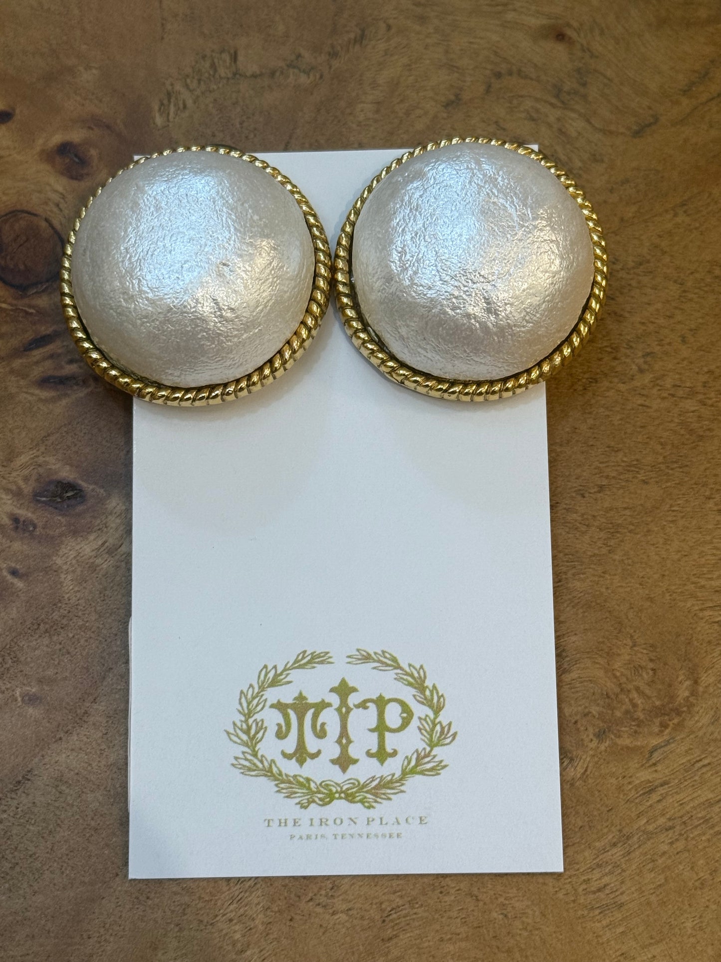 Large Cottonball Pearl Clip Earrings