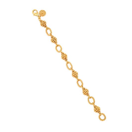 Berry & Bead Bracelet (7”+2” Gold)
