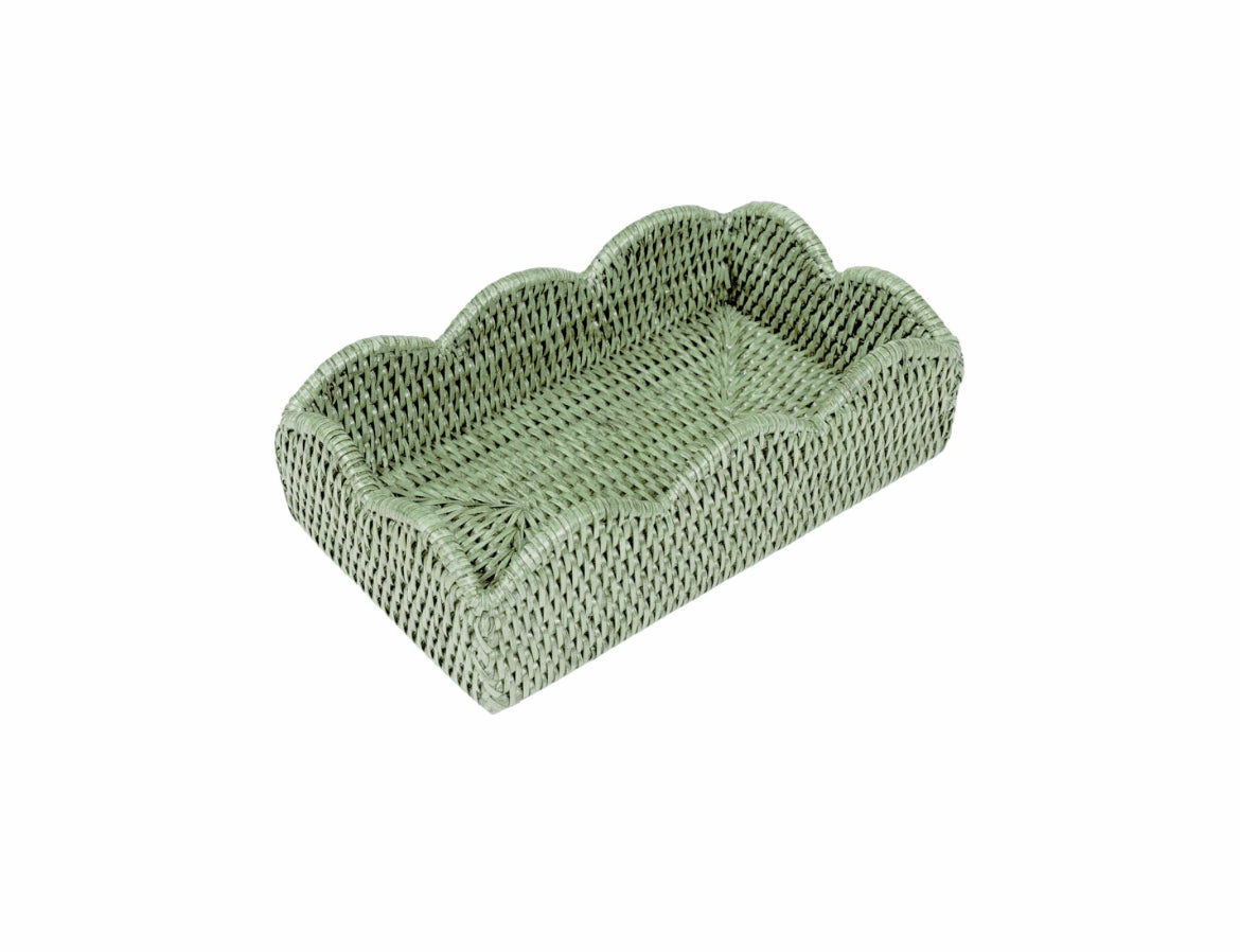 Caspari Rattan Scalloped Napkin Holder