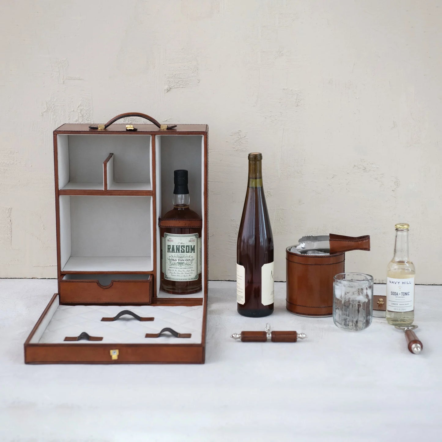 Leather Travel Bar Trunk