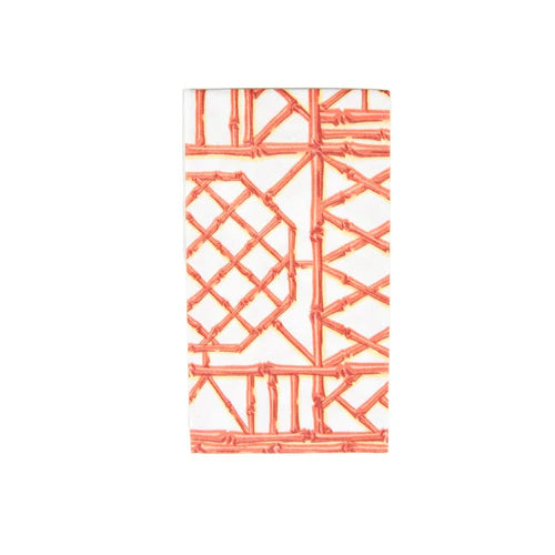 Caspari Dinner/Guest Napkins Bamboo Screen Coral
