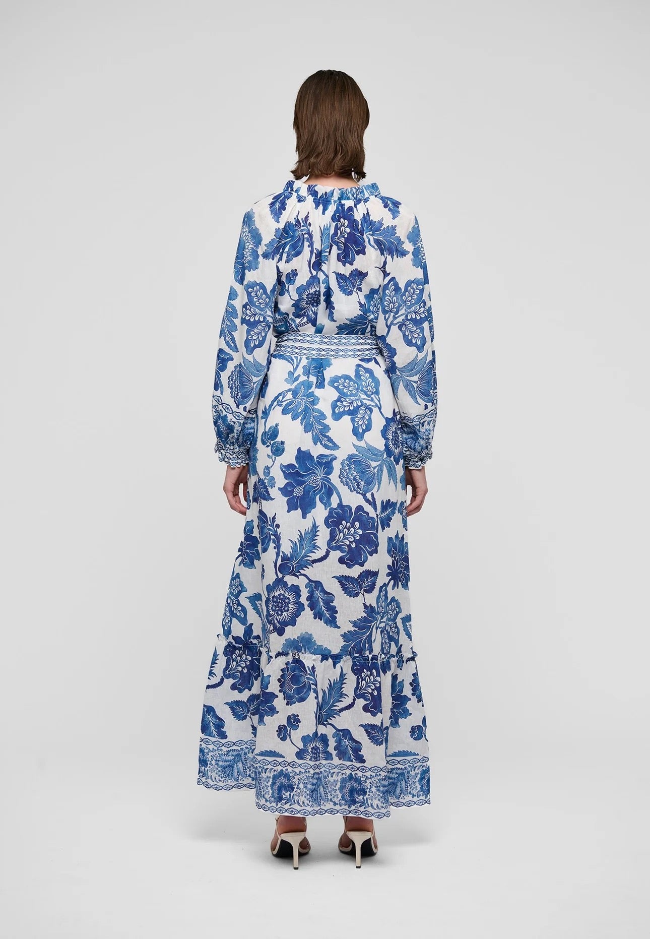 IdaniaDEA Blue and White Maxi Dress