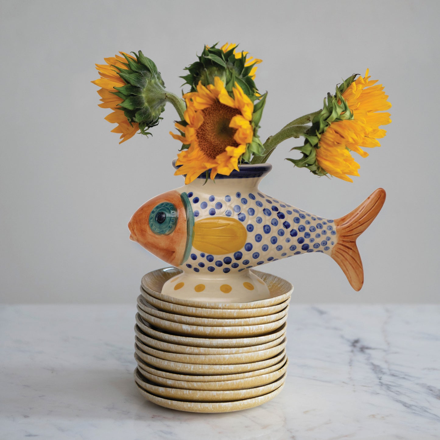 Stoneware Fish Vase