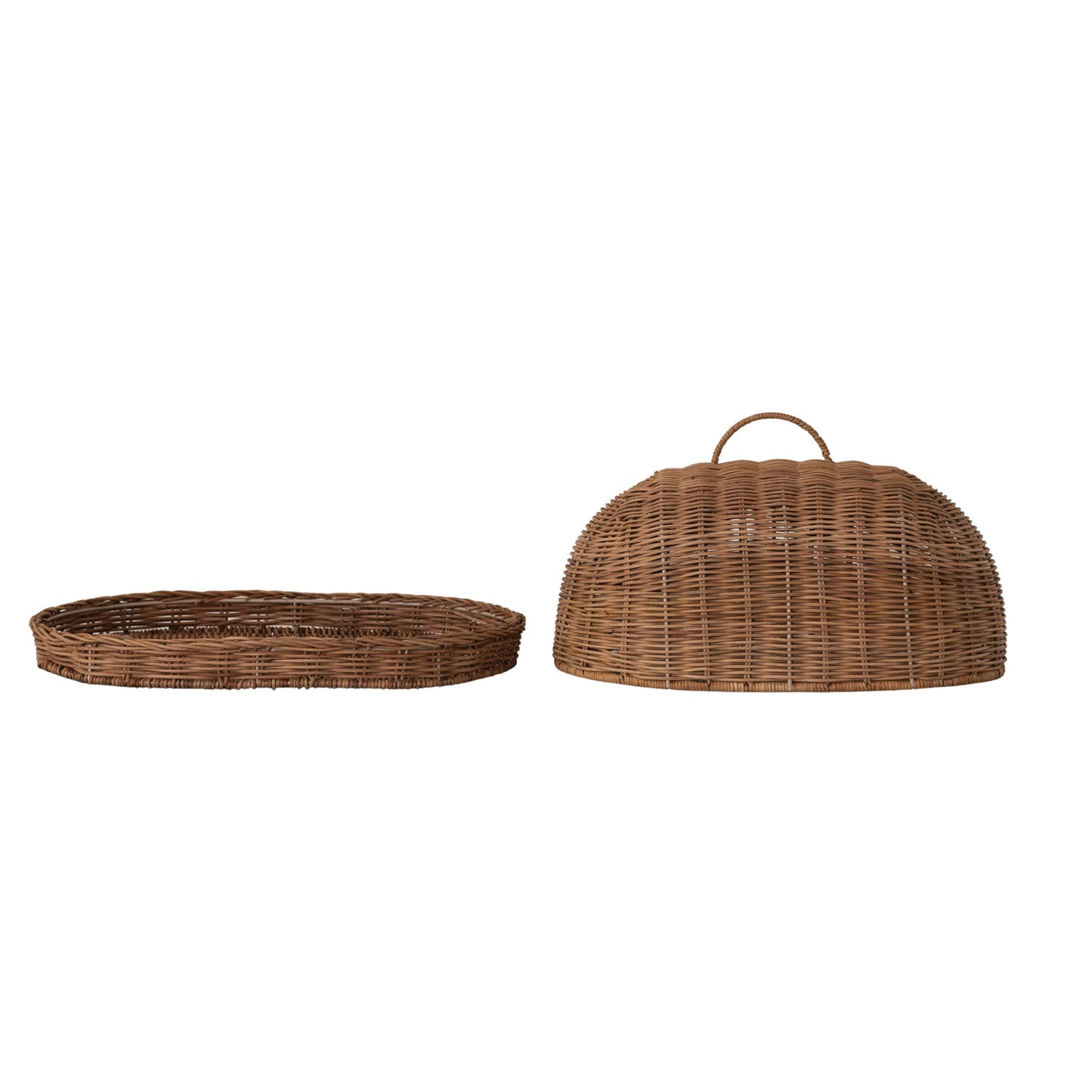 Rattan Tray and Cloche