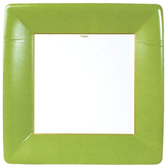 Caspari Dinner Plates Square-Moss Green