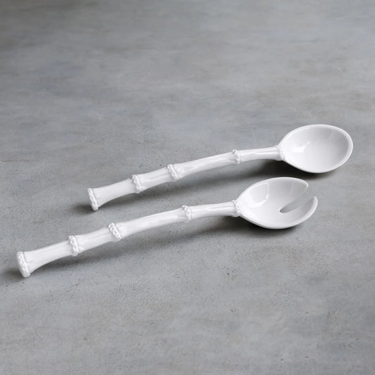 VIDA White Bamboo Large Salad Servers