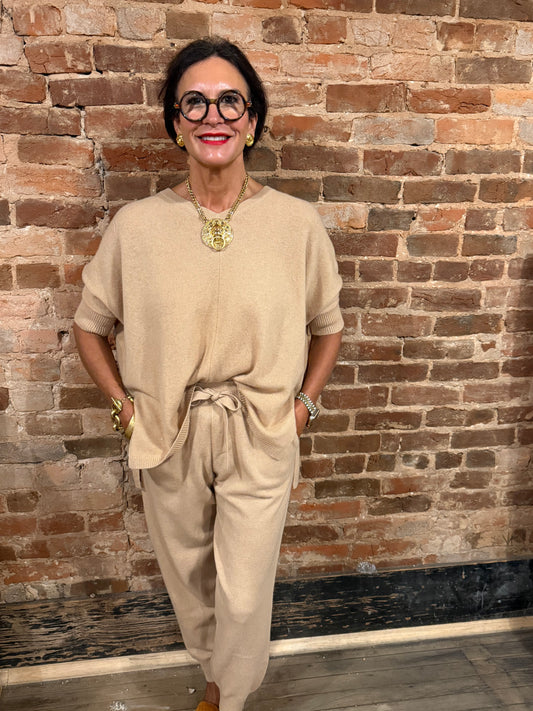 Classic Cashmere Jogger Pants Camel