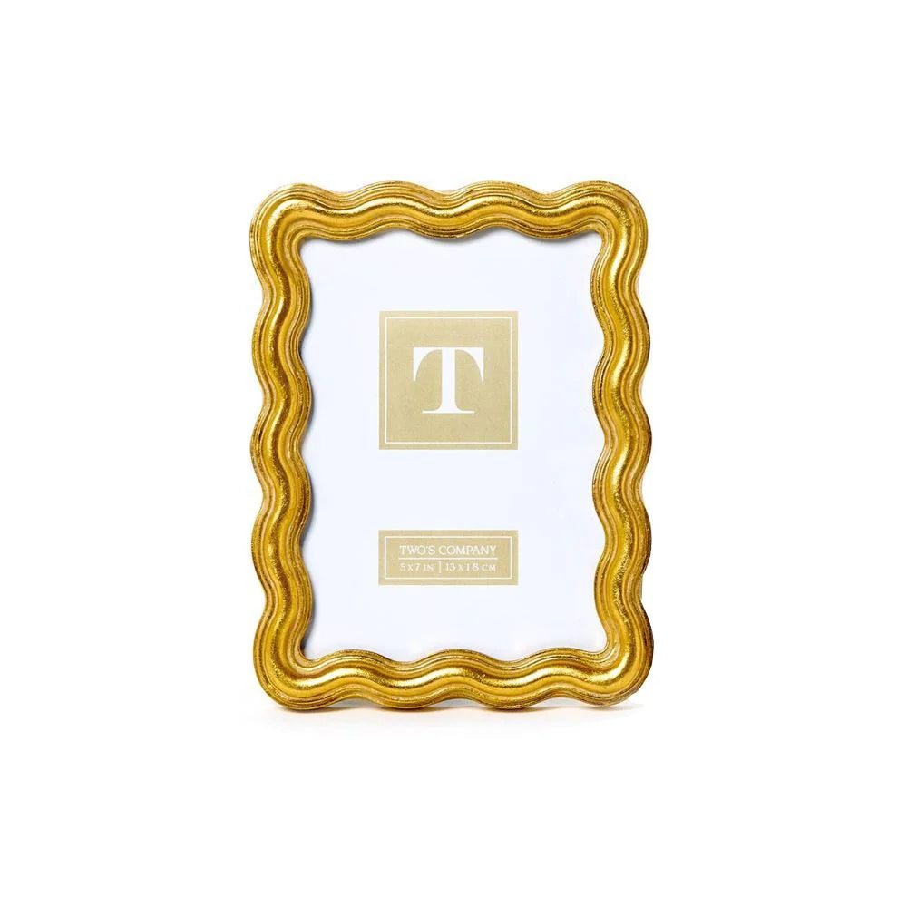 Gold Triple Wave Photo Frame