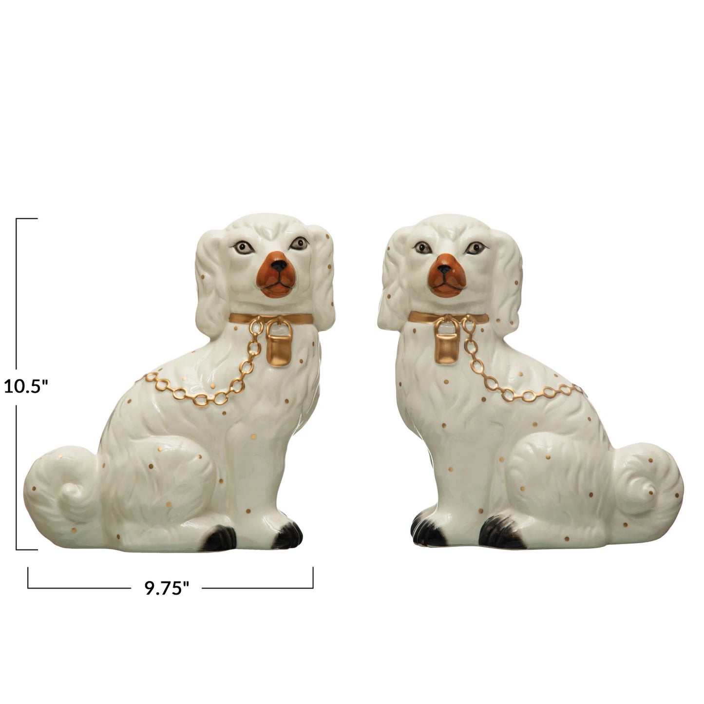 Hand Painted Dolomite Staffordshire Dog Set
