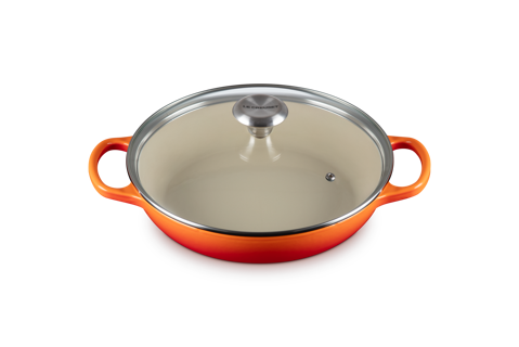 Le Creuset Signature Braiser w/Glass Lid 2.25qt Volcanique Flame
