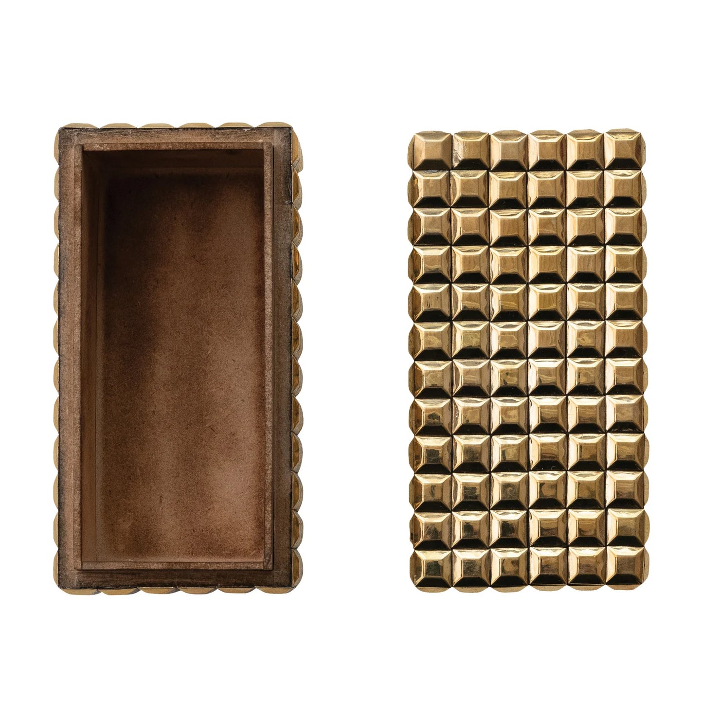 Gold Finish MDF & Brass Studded Box