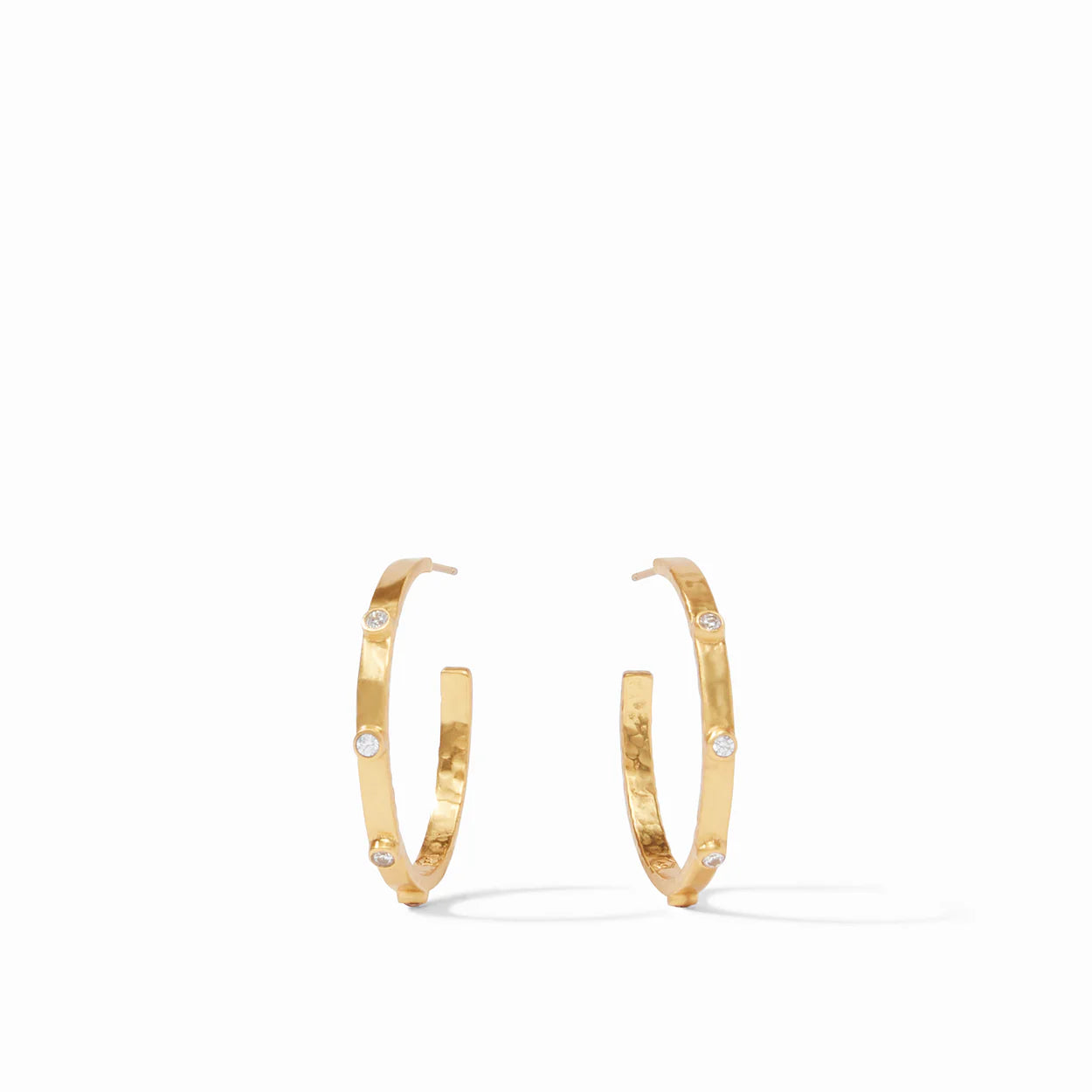 Julie Vos Crescent Stone Hoop (Medium)