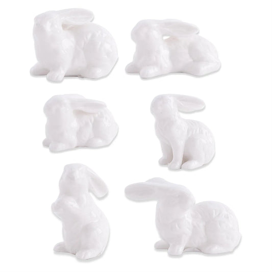 2.75” Assorted White Porcelain Bunnies