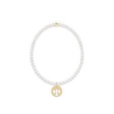 Egirl Classic Pearl 3mm Bracelet Guardian Angel Gold Disc