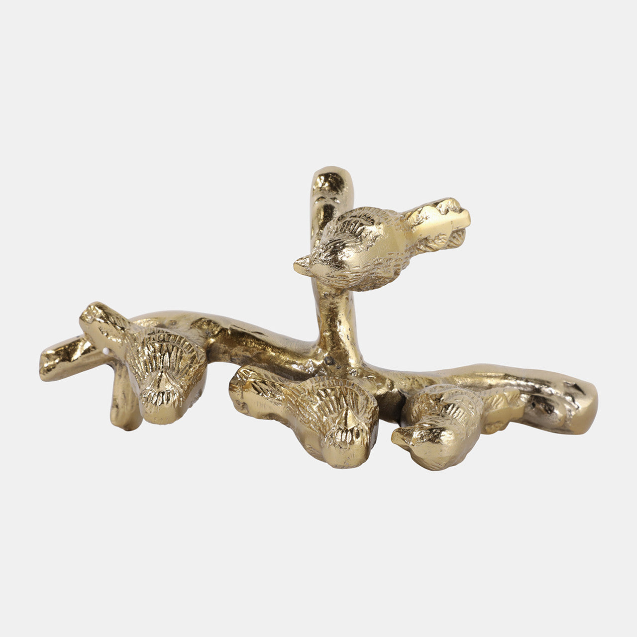 Birds Sitting on Branch Figurine (Gold)