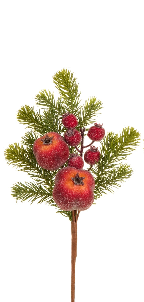 16" Iced Fruit and Greenery Spray
