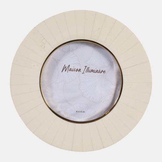 4x4” Round Resin & Resin White Photo Frame