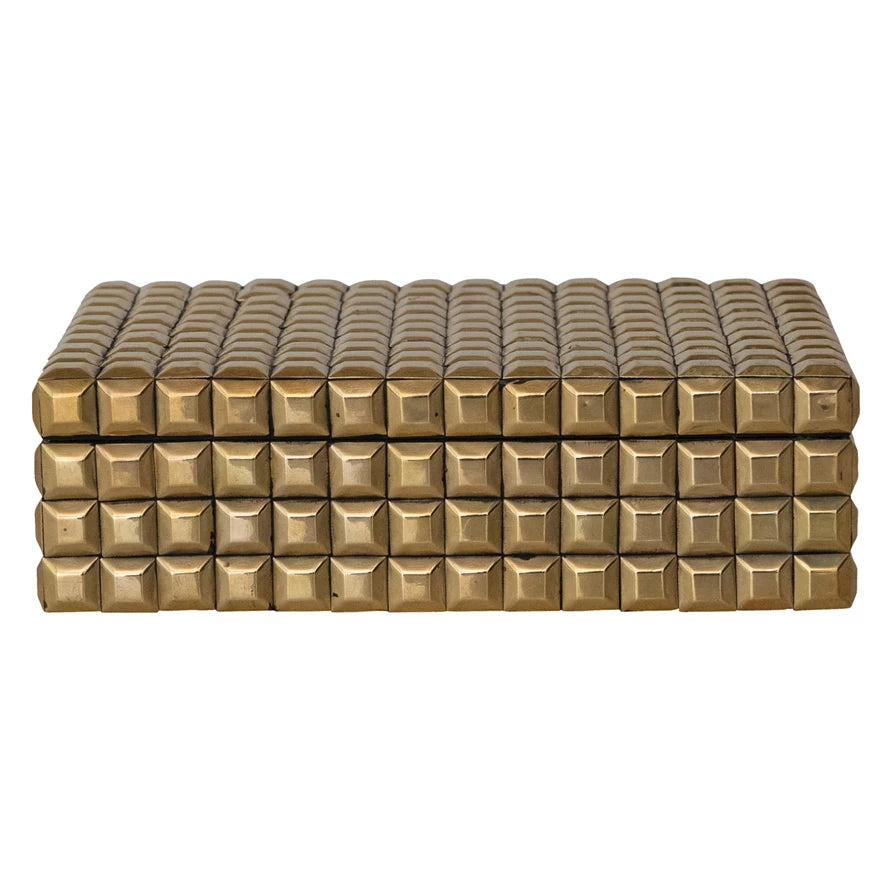 Gold Finish MDF & Brass Studded Box (Large)