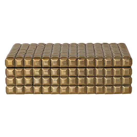 Gold Finish MDF & Brass Studded Box (Large)
