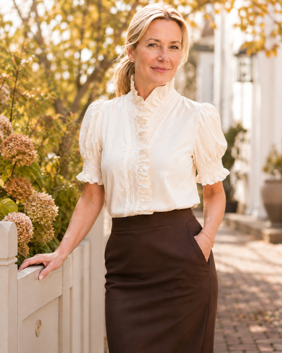 The Kiki Ruffle Cotton Shirt | Cream