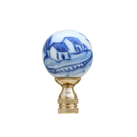 B/W CANTON PORCELAIN FINIAL