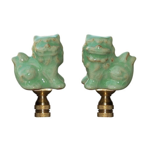 PORCELAIN CELADON LION FINIAL