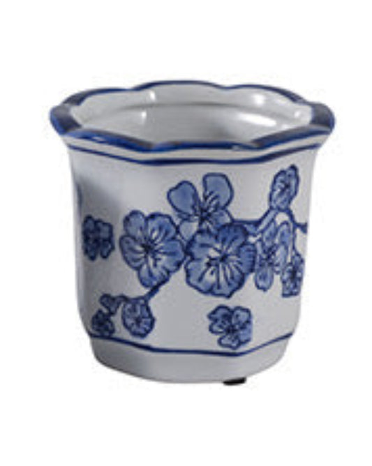 4" PETAL TRIM CHINOISERIE PENCIL CUPS, BLU/WHT Floral