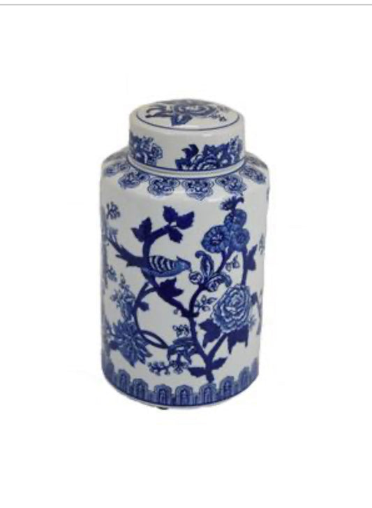 Lidded Jar in Blue and White