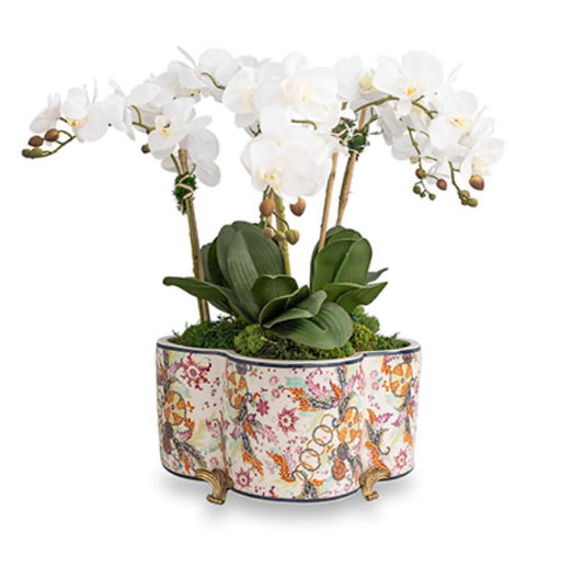 Tobacco Leaf Quatrefoil Planter