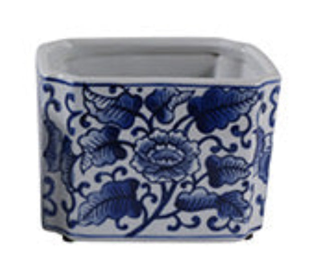 5" CHINOISERIE PENCIL CUPS, BLU/WHT