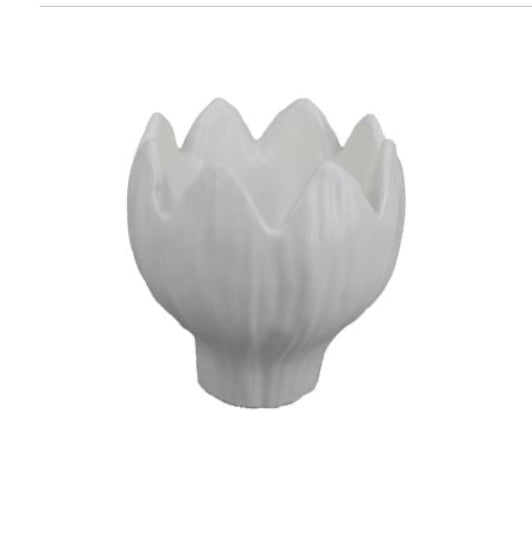 Textured White Tulip Vase