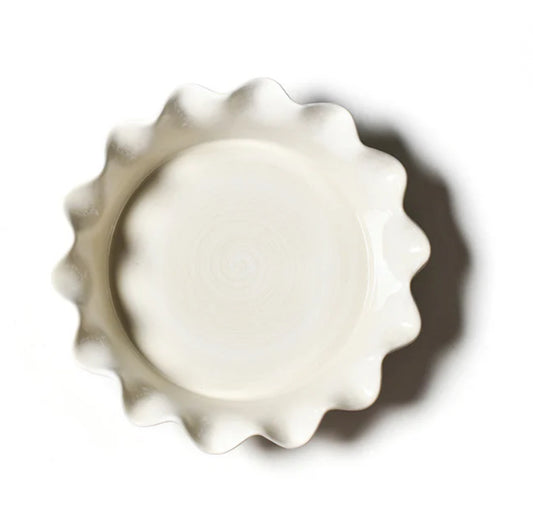 Coton Colors White Ruffled Pie Dish