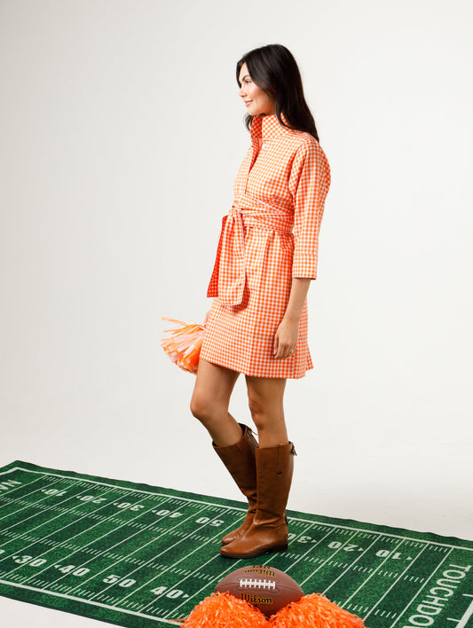 TN Orange and White Gingham