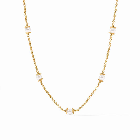 Julie Vos Hydra Delicate Station Necklace Pearl