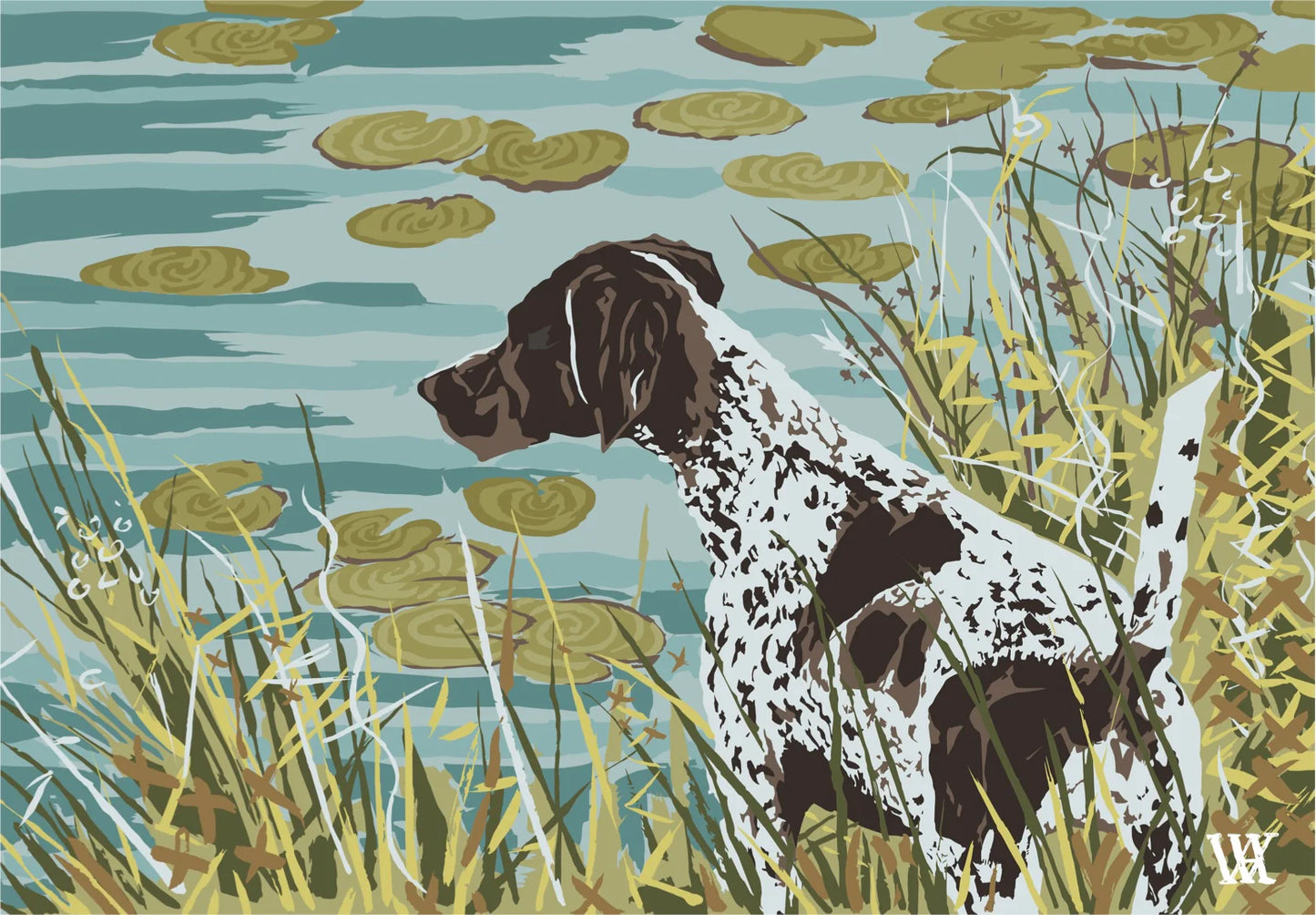 Pointer at the Pond 5x7