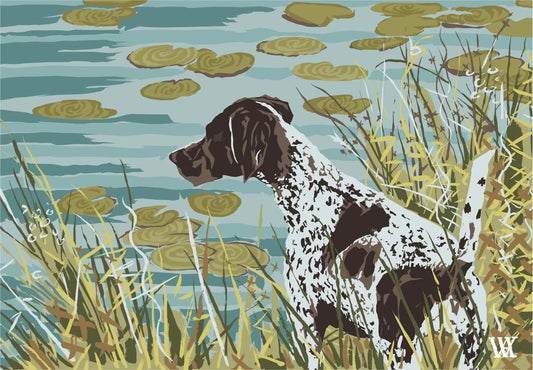 Pointer at the Pond 5x7