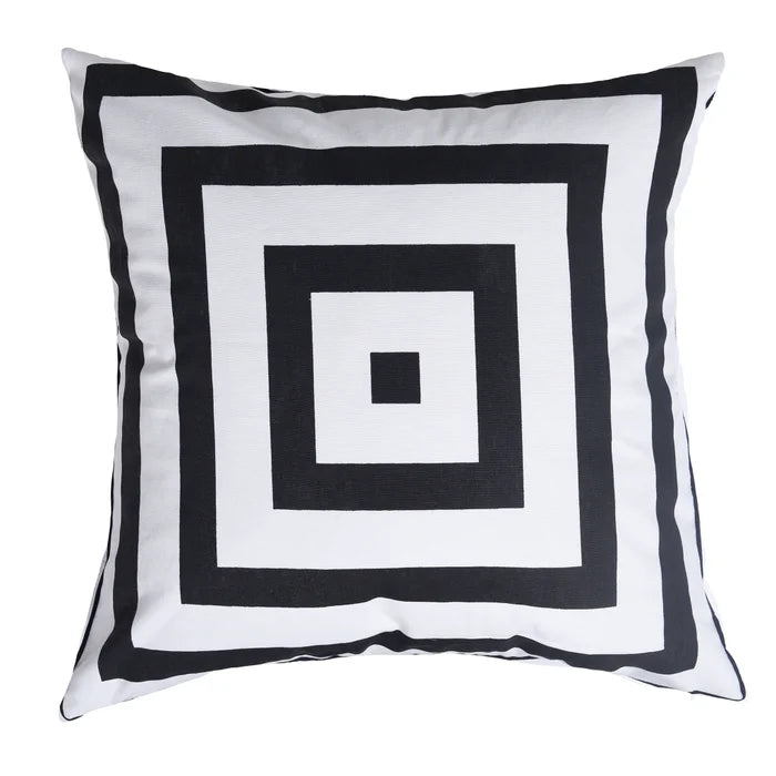 Black and White Down Feather Canvas Pillow