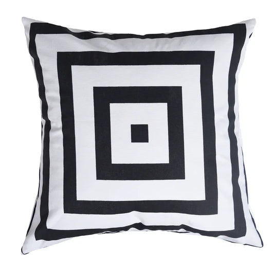 Black and White Down Feather Canvas Pillow