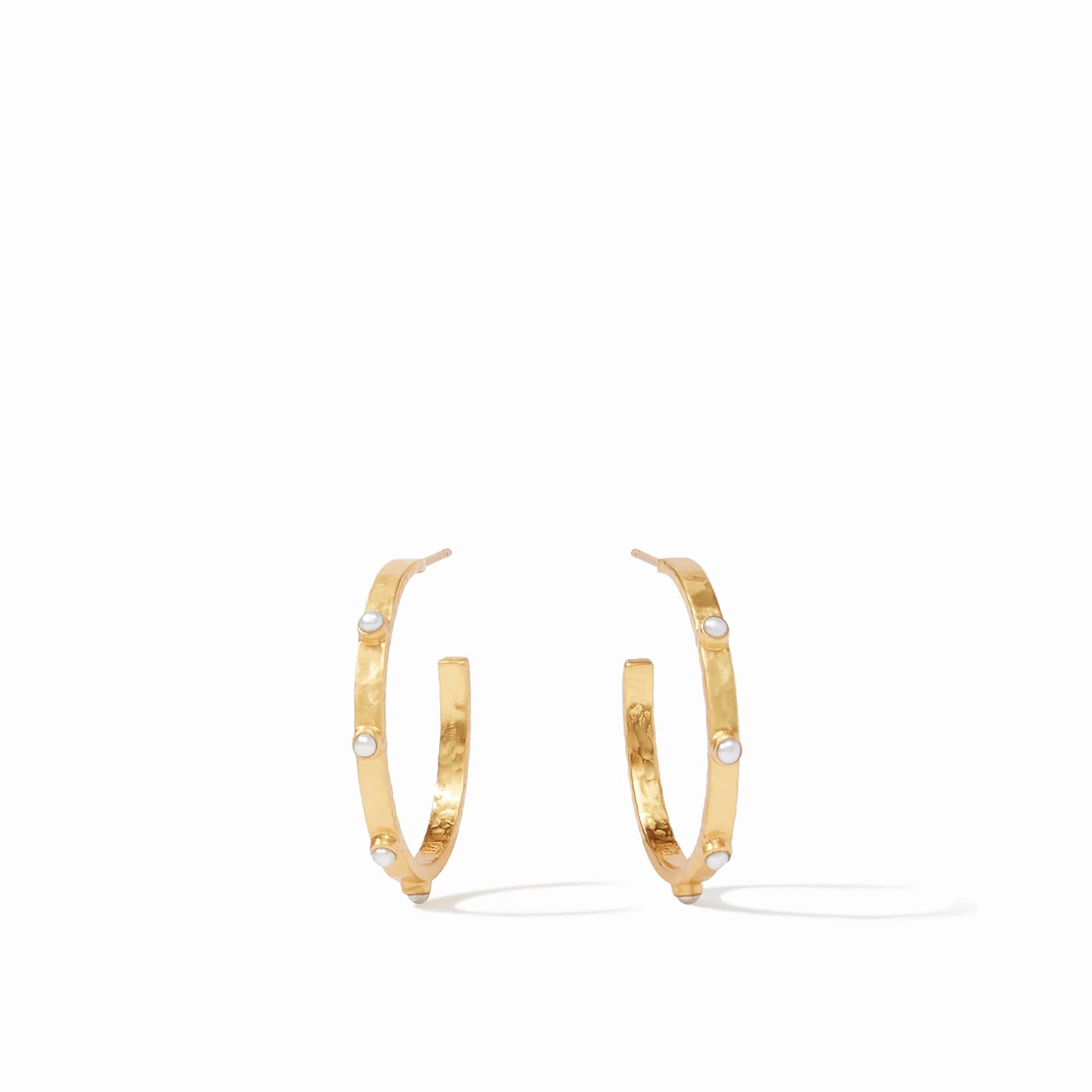 Julie Vos Crescent Stone Hoop (Medium)