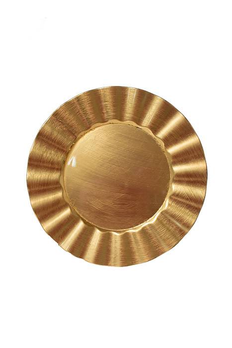 13” Gold Ruffled Charger Plate