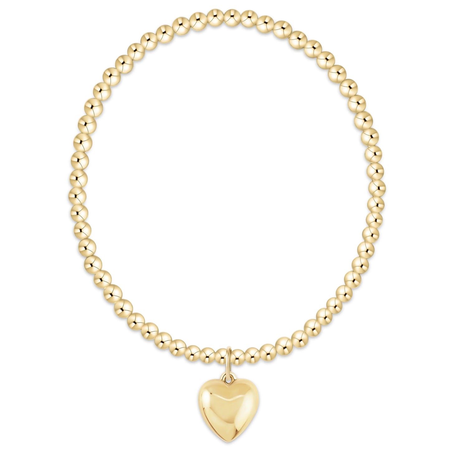 Enewton Classic Gold 3mm Bracelet - Love Plush Gold Charm