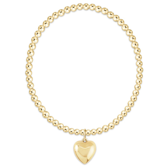 Enewton Classic Gold 3mm Bracelet - Love Plush Gold Charm